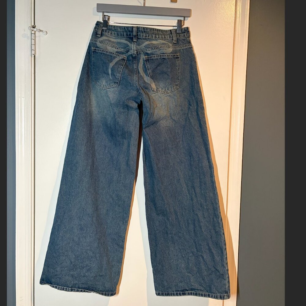 Edikted Vyxen Vintage Washed Low Rise Jeans S - Picture 2 of 6